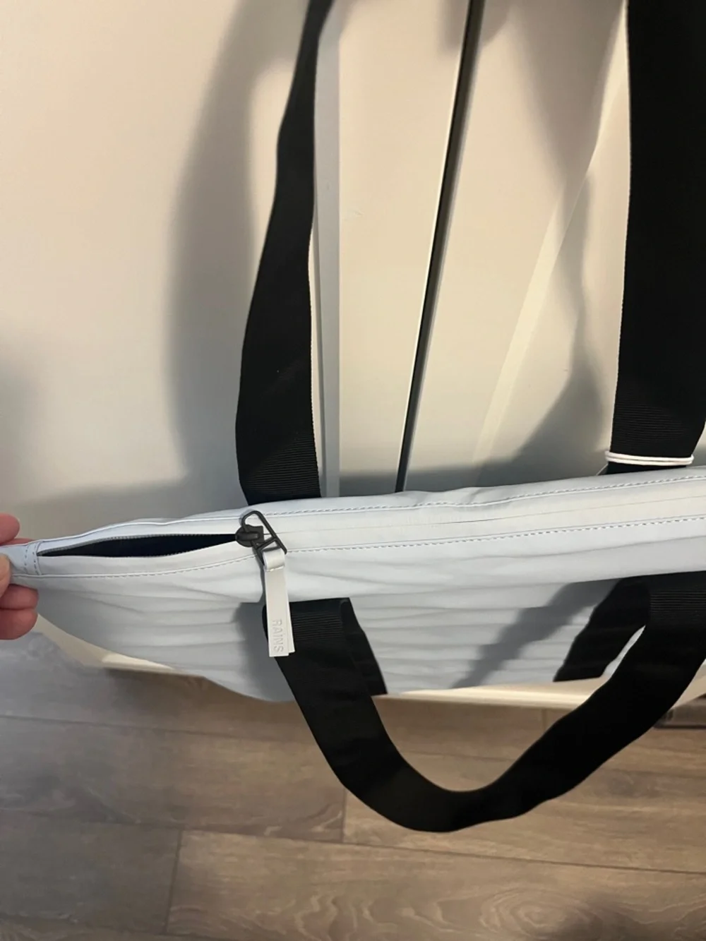 Rains Powder Blue Tote with Black Straps - Picture 3 of 10